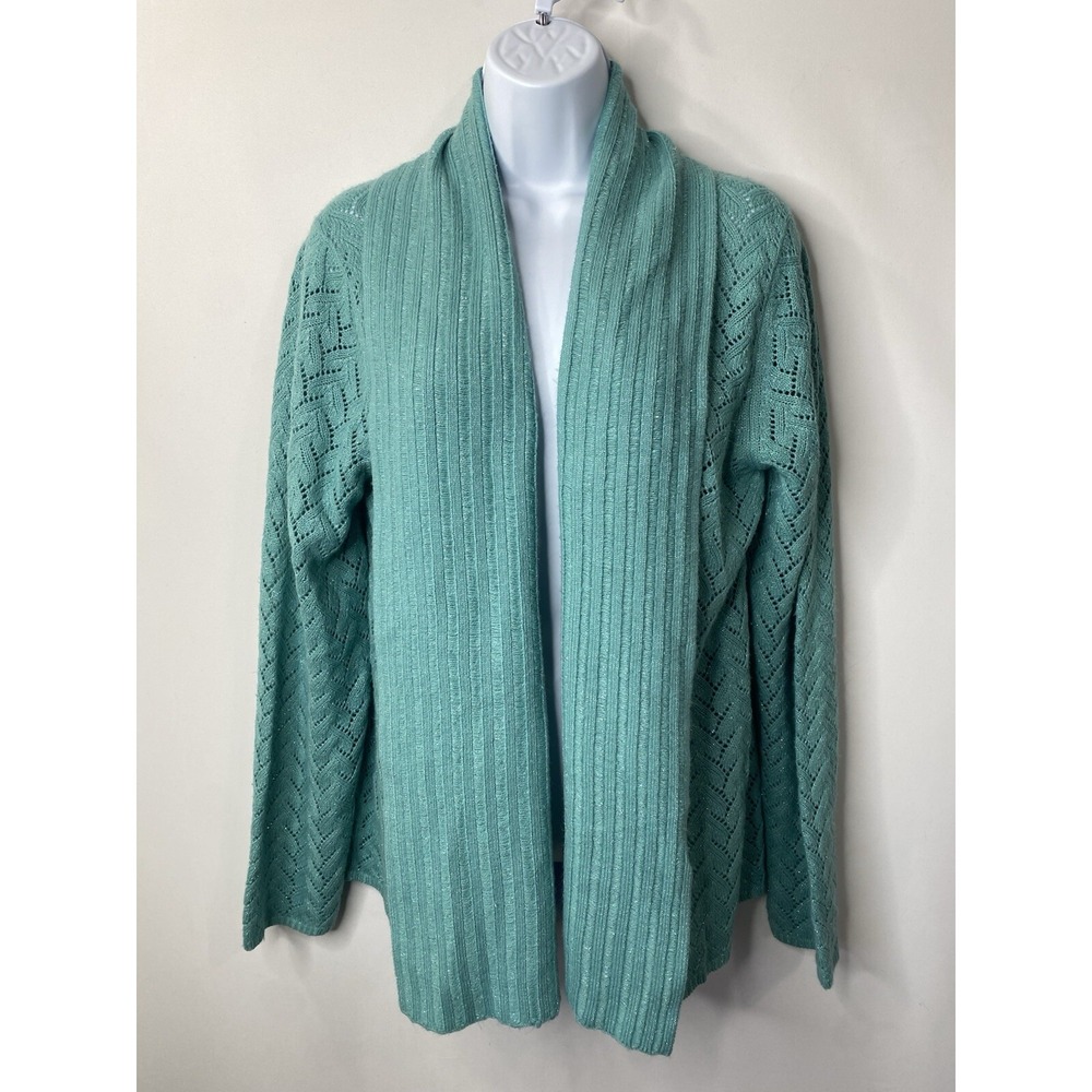 Susan Graver Womens‎ Open Knit & Front Sweater Size Large Classic Style Staple